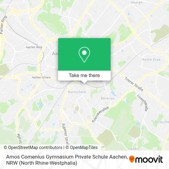 Карта Amos Comenius Gymnasium Private Schule Aachen