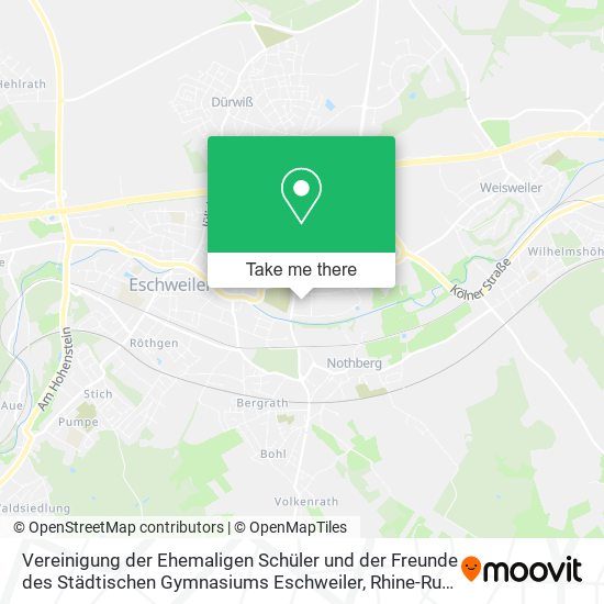 Карта Vereinigung der Ehemaligen Schüler und der Freunde des Städtischen Gymnasiums Eschweiler