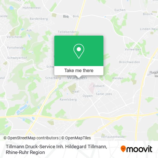 Tillmann Druck-Service Inh. Hildegard Tillmann map