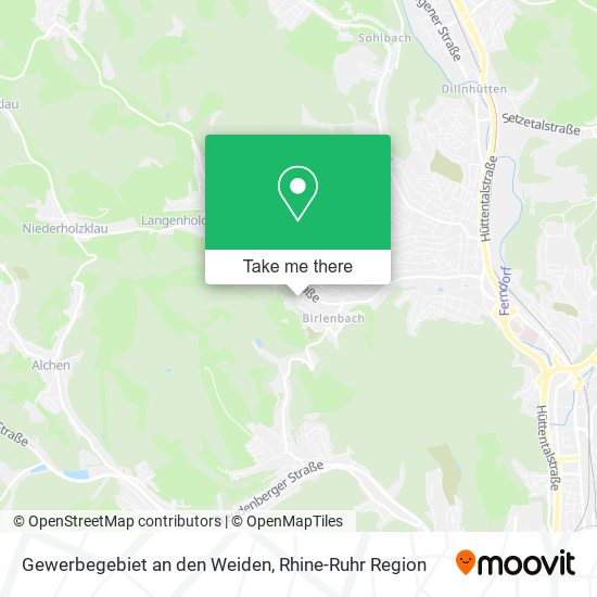 Gewerbegebiet an den Weiden map