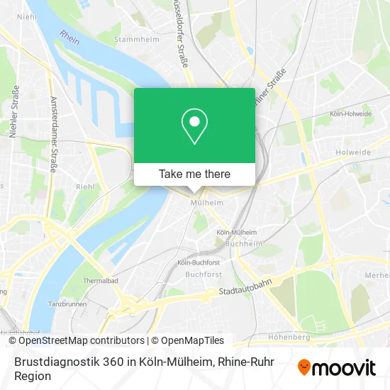 Карта Brustdiagnostik 360 in Köln-Mülheim