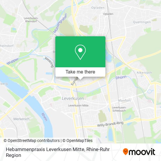 Hebammenpraxis Leverkusen Mitte map