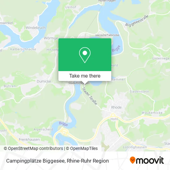 Карта Campingplätze Biggesee