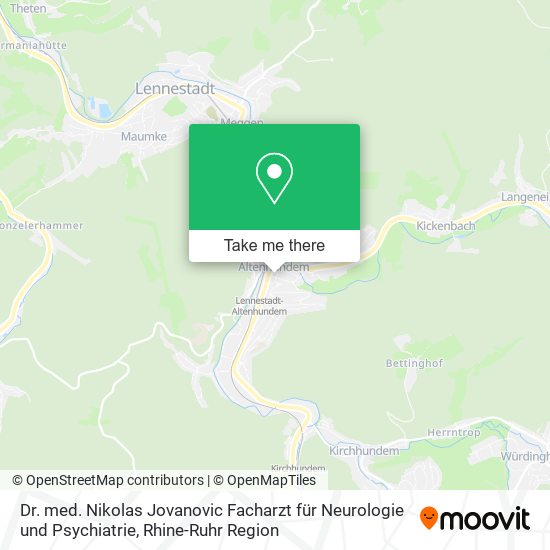 Dr. med. Nikolas Jovanovic Facharzt für Neurologie und Psychiatrie map