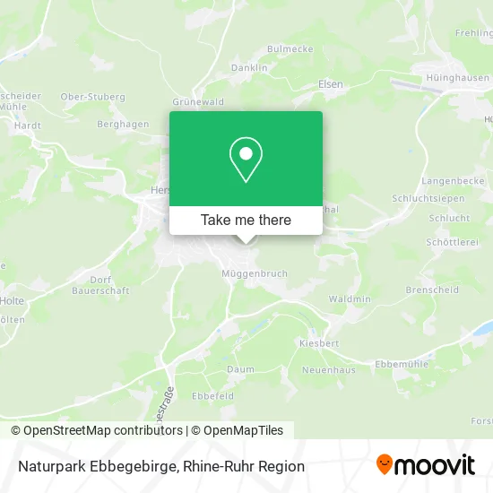 Карта Naturpark Ebbegebirge