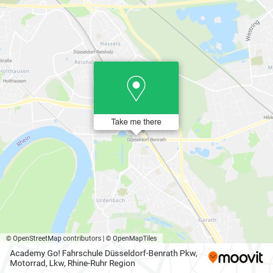 Academy Go! Fahrschule Düsseldorf-Benrath Pkw, Motorrad, Lkw map