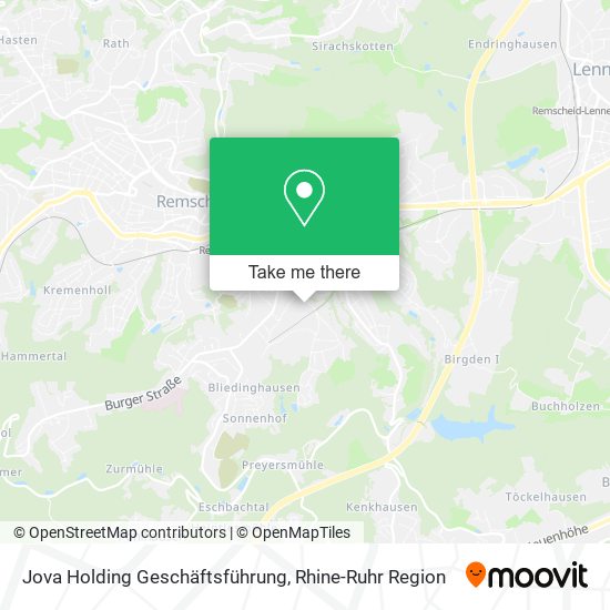 Карта Jova Holding Geschäftsführung