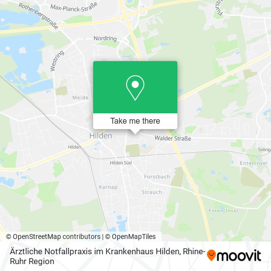 Карта Ärztliche Notfallpraxis im Krankenhaus Hilden