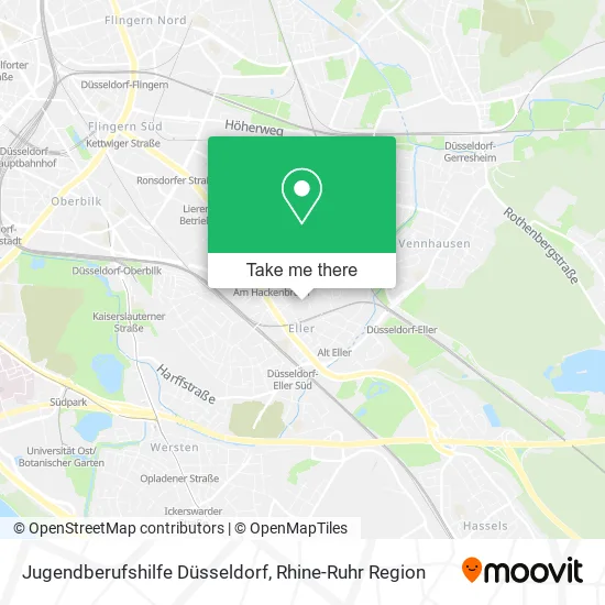 Карта Jugendberufshilfe Düsseldorf