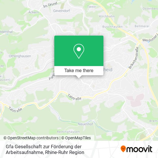 Gfa Gesellschaft zur Förderung der Arbeitsaufnahme map