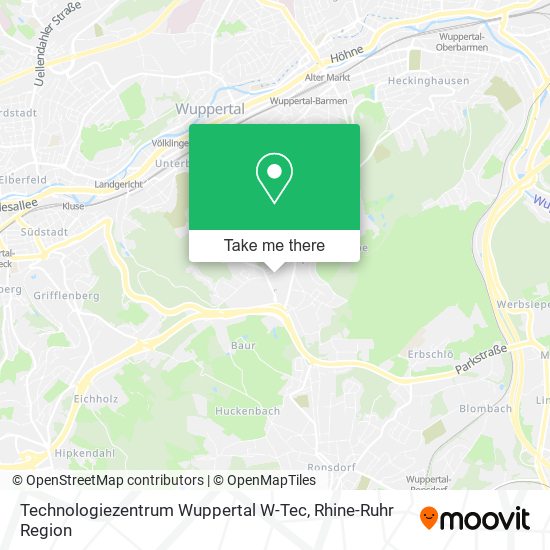 Technologiezentrum Wuppertal W-Tec map