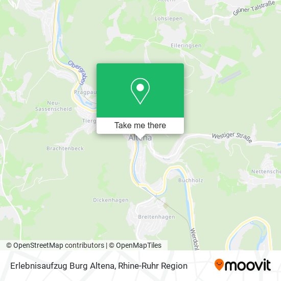 Erlebnisaufzug Burg Altena map