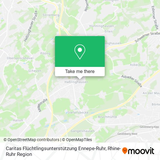 Caritas Flüchtlingsunterstützung Ennepe-Ruhr map