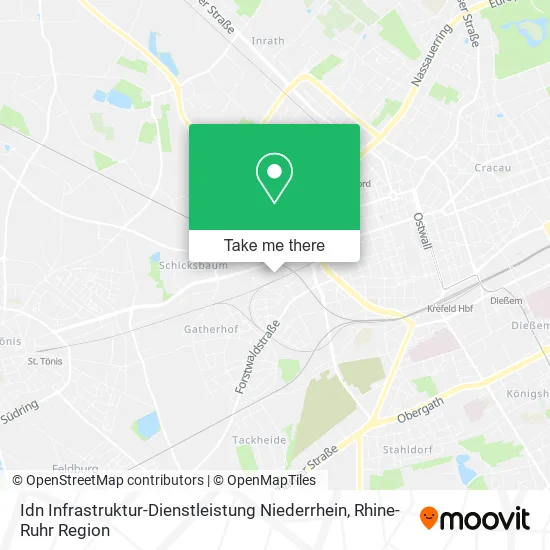 Карта Idn Infrastruktur-Dienstleistung Niederrhein