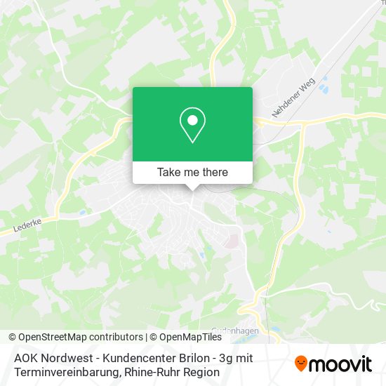 AOK Nordwest - Kundencenter Brilon - 3g mit Terminvereinbarung map
