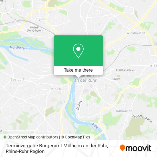 Карта Terminvergabe Bürgeramt Mülheim an der Ruhr