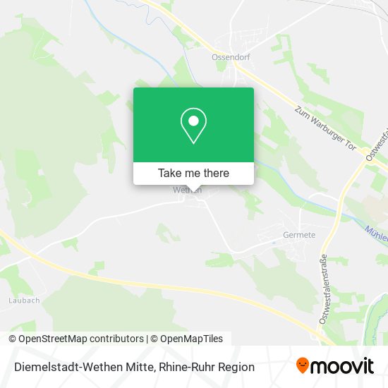 Diemelstadt-Wethen Mitte map
