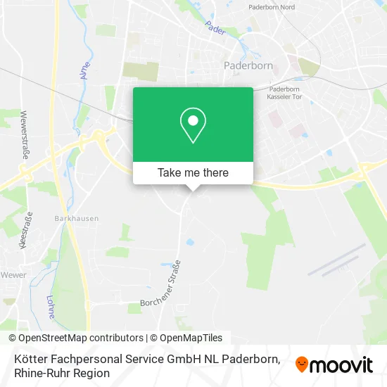 Карта Kötter Fachpersonal Service GmbH NL Paderborn