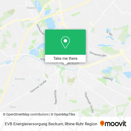 Карта EVB Energieversorgung Beckum