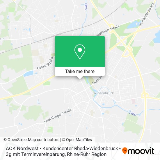 AOK Nordwest - Kundencenter Rheda-Wiedenbrück - 3g mit Terminvereinbarung map