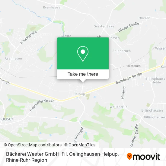 Карта Bäckerei Wester GmbH, Fil. Oelinghausen-Helpup