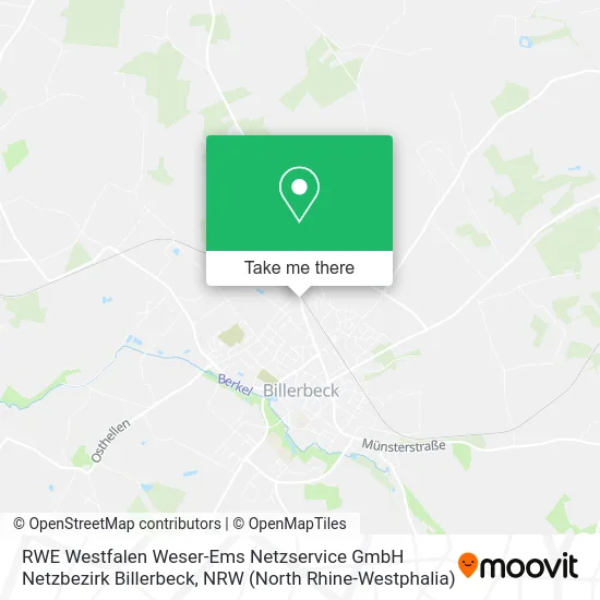 Карта RWE Westfalen Weser-Ems Netzservice GmbH Netzbezirk Billerbeck