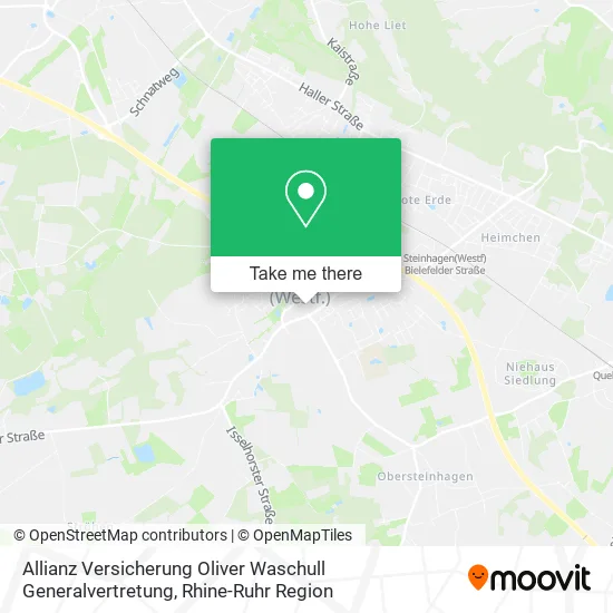 Карта Allianz Versicherung Oliver Waschull Generalvertretung