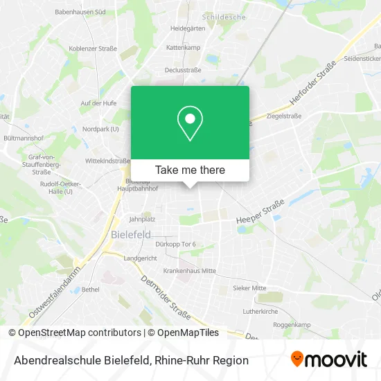 Карта Abendrealschule Bielefeld