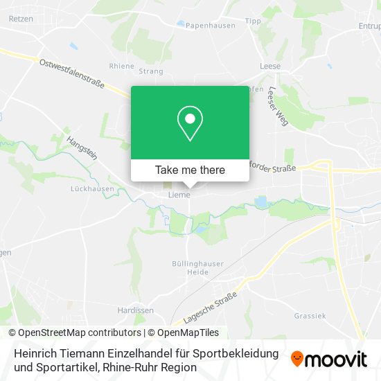 Heinrich Tiemann Einzelhandel für Sportbekleidung und Sportartikel map