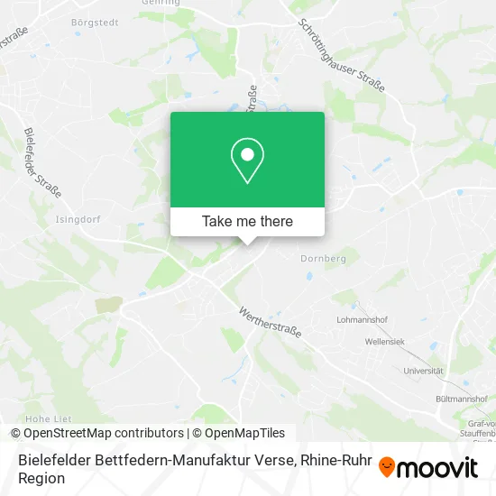 Карта Bielefelder Bettfedern-Manufaktur Verse