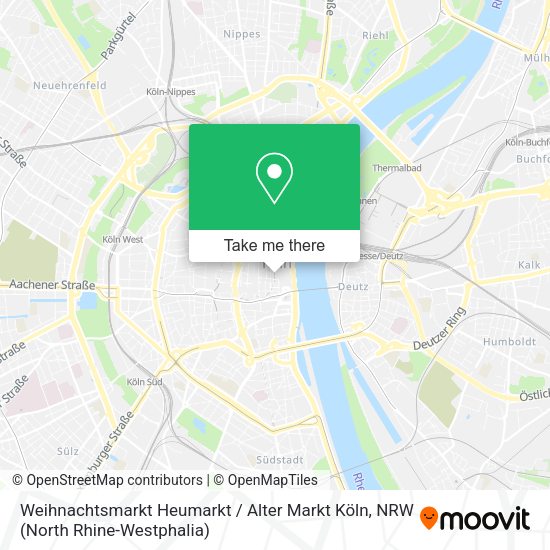 Карта Weihnachtsmarkt Heumarkt / Alter Markt Köln