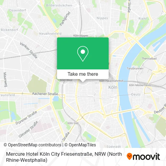 Карта Mercure Hotel Köln City Friesenstraße