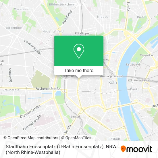 Карта Stadtbahn Friesenplatz (U-Bahn Friesenplatz)