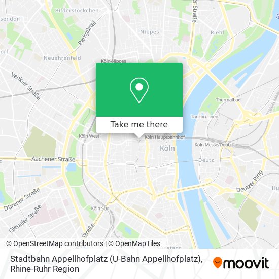 Stadtbahn Appellhofplatz (U-Bahn Appellhofplatz) map