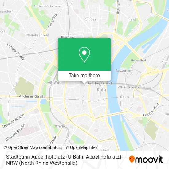 Карта Stadtbahn Appellhofplatz (U-Bahn Appellhofplatz)