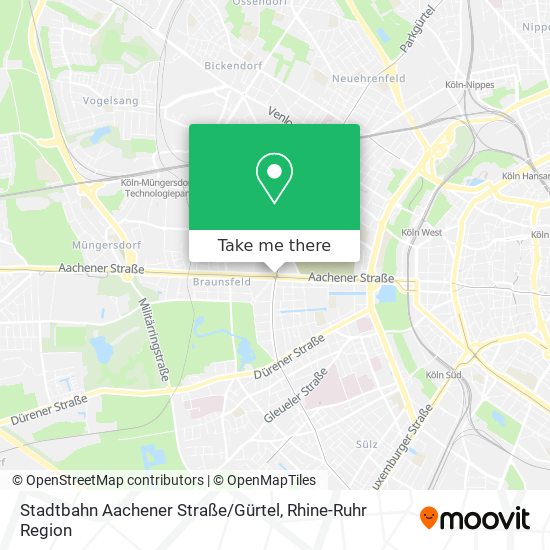 Карта Stadtbahn Aachener Straße / Gürtel