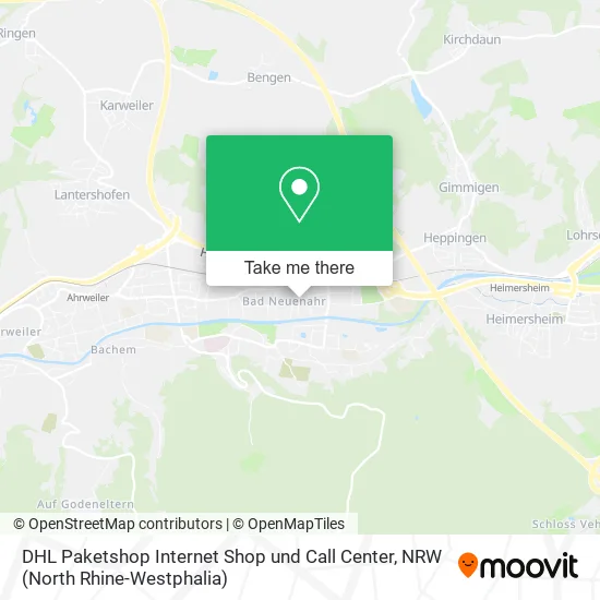 Карта DHL Paketshop Internet Shop und Call Center
