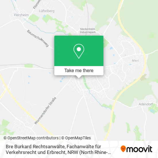 Карта Bre Burkard Rechtsanwälte, Fachanwälte für Verkehrsrecht und Erbrecht