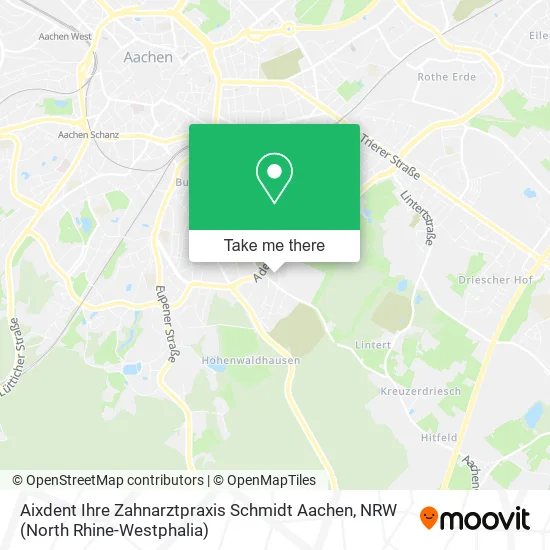 Карта Aixdent Ihre Zahnarztpraxis Schmidt Aachen