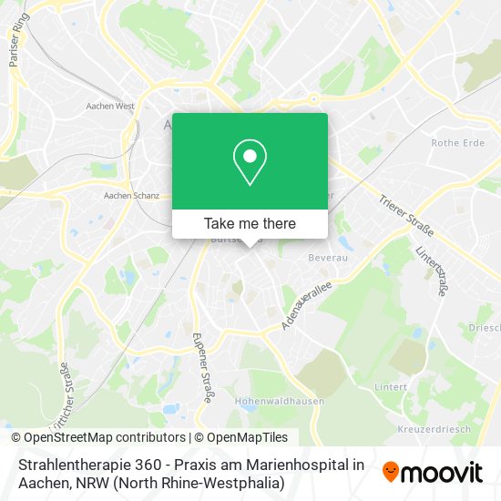 Карта Strahlentherapie 360 - Praxis am Marienhospital in Aachen