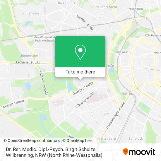 Карта Dr. Rer. Medic. Dipl.-Psych. Birgit Schulze Willbrenning