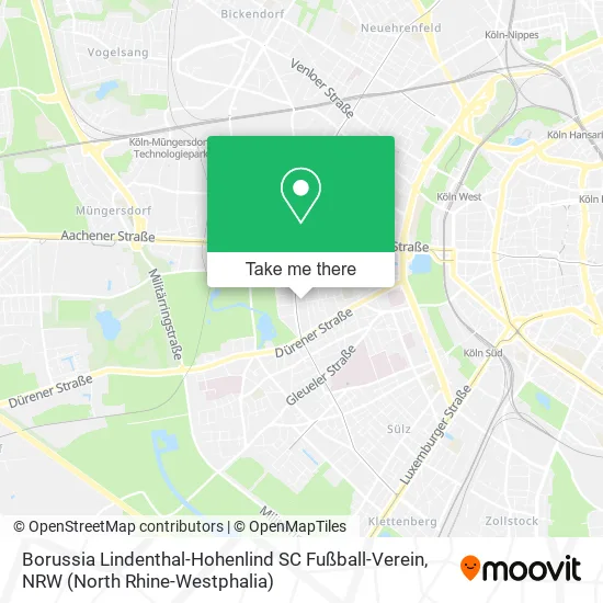 Карта Borussia Lindenthal-Hohenlind SC Fußball-Verein