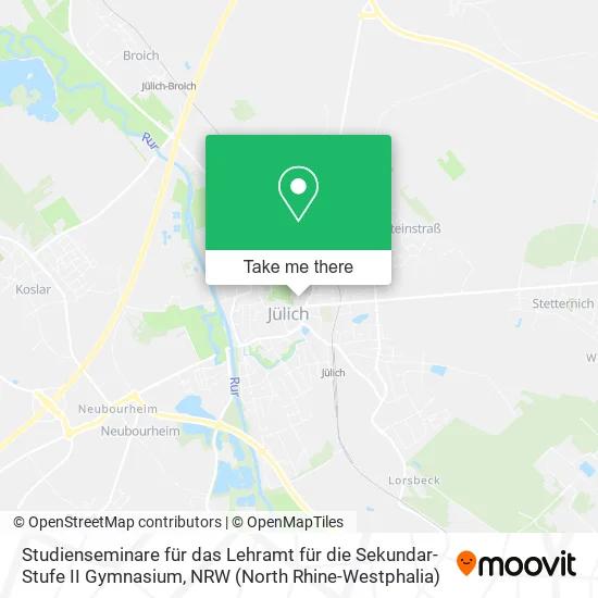 Карта Studienseminare für das Lehramt für die Sekundar- Stufe II Gymnasium