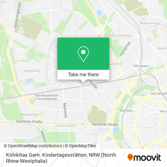 Карта Kölnkitas Gem. Kindertagesstätten