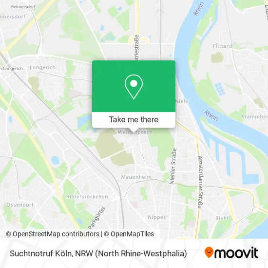 Карта Suchtnotruf Köln