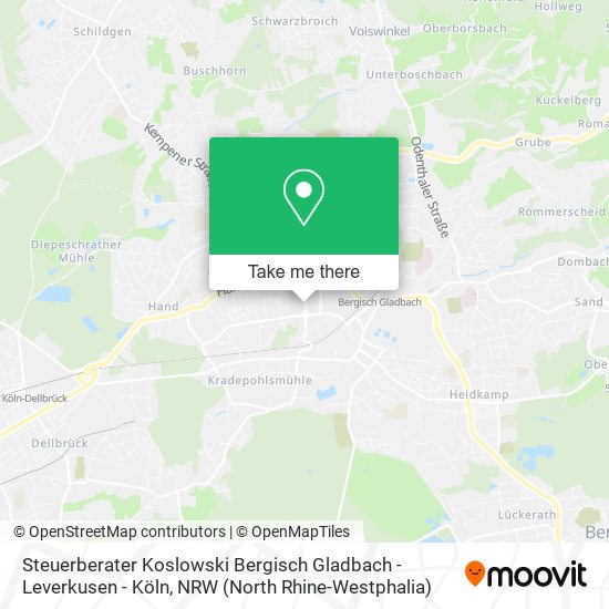 Steuerberater Koslowski Bergisch Gladbach - Leverkusen - Köln map