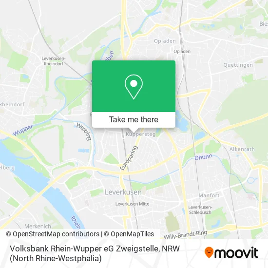 Карта Volksbank Rhein-Wupper eG Zweigstelle