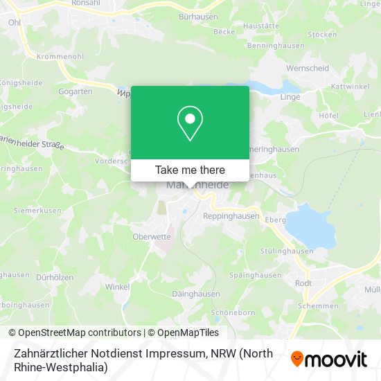 Zahnärztlicher Notdienst Impressum map