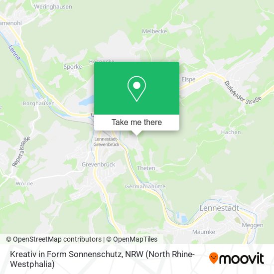 Kreativ in Form Sonnenschutz map