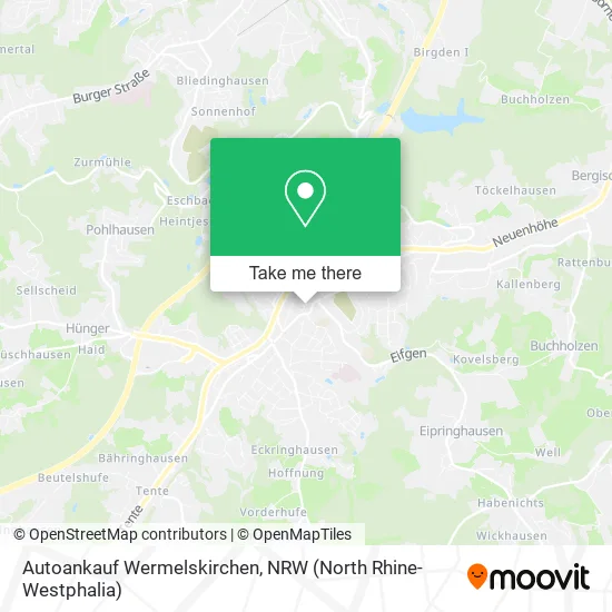 Карта Autoankauf Wermelskirchen